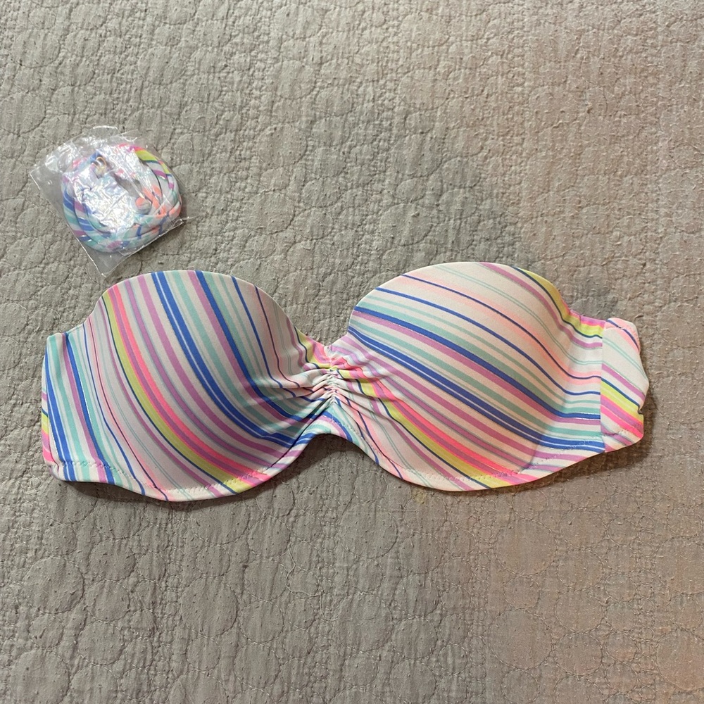 Victoria’s Secret Striped Strapless Bikini Top